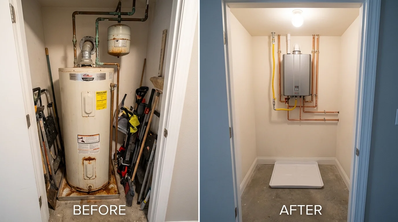 Tank water heater versus wall-mounted tankless unit comparison for Fremont, OH homeowners